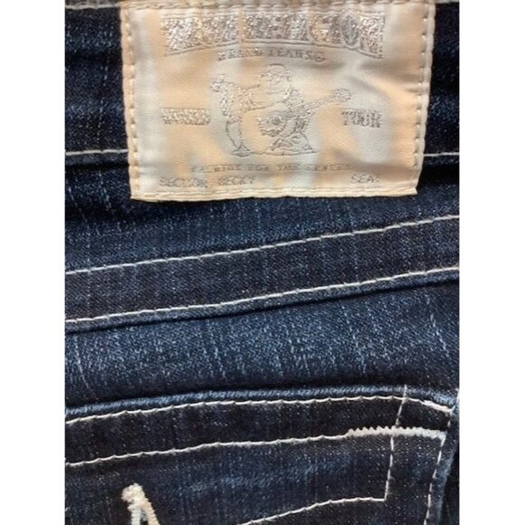 True Religion Becky Womens Jeans Size 31 Dark Wash Boot Leg Denim - Picture 3 of 5